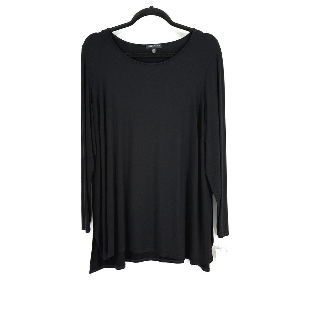Eileen Fisher Oversized Viscose Long Sleeve Tunic Top Size 2X Minimalist Office
